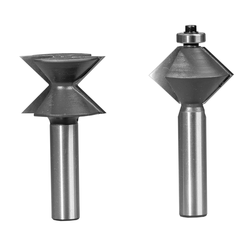 38mm Cutting Dia 2pc Edge Banding Router Bits Set 90 Degree 8mm-12mm Shank Dia
