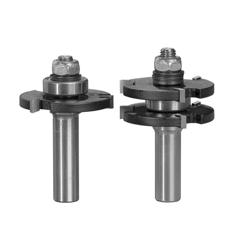 Exquisite industrial tools 2 Pcs TCT Router Bit Set Tongue And Groove Router Bits